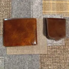 dunhill✨️ダンヒル ブラウン 緑色 二つ折り財布 コインケース セット