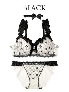 Whip Bunny ブラック/ホワイト ブラジャーショーツセット　C70