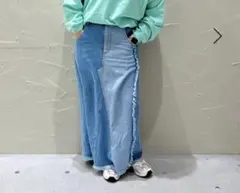 MODE NORM CORE リメイク風マキシデニムスカート　M