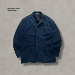 90s古着Polo Ralph Laurenコットンテーラードジャケットネイビー