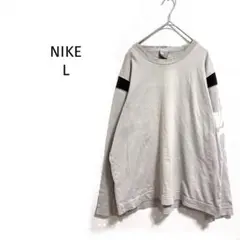ナイキ スウェットトレーナー ロゴプリント切替デザイン グレー系 長袖 メンズ