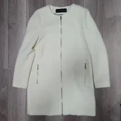 ZARA BASIC アイボリー ジップアップコート