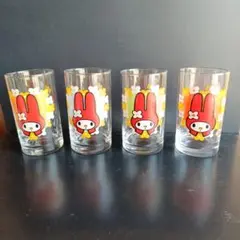 レトロ　1998年製　サンリオ　マイメロディ　グラス4個セット　レア