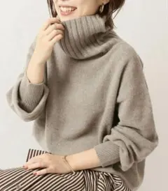 スピックアンドスパン カシミヤウール タートルプルオーバー