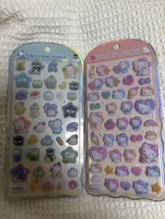 コットンパフィーシール　2枚セット　ハローキティ　はぴだんぶい