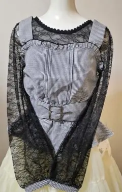 新品 axes femme アンサンブル風 ブラウス 黒 レース アンサンブルのサムネイル