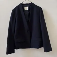 【美品】AG by aquagirl ノーカラージャケット ネイビーのサムネイル