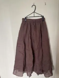 PLST ロングフレアスカート ブラウン Sのサムネイル