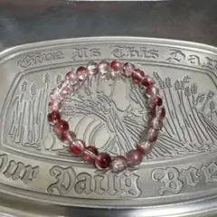 ⑱カラークリアブレスレットvintage クリアレッド　ジュエリー　水晶石宝石