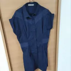 A DAY IN THE LIFE ネイビーシャツワンピース