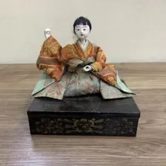 3F 【極希少】昭和レトロ 日本人形 雛人形 三人官女 漆台座 金彩蒔絵 木目込のサムネイル