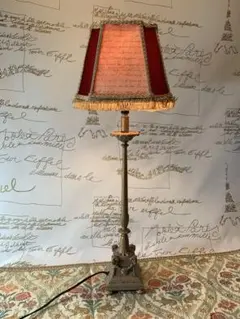フランス製　アンティーク　手書きのシェードがお洒落なスタンド雰囲気抜群です！