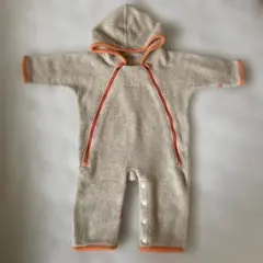 【1回着用】montbell 長袖ロンパース フリース ベージュ 防寒 60cm