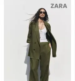 ZARA♡オーバーサイズ リネン ダブルブレザージャケット♡新品♡定価8590円