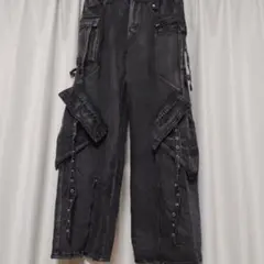 NEON BLANC デニム ワイドカーゴパンツ XL 黒 Y2K アーカイブ