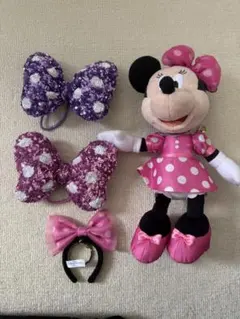 ミニーちゃん　パルパルーザ　ヘアゴム　リボン　キーホルダー