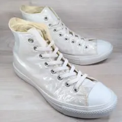 コンバース 27.5cm ハイカット スニーカー ホワイト 軽量 ビニール