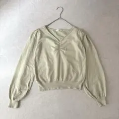 INGNI イング ギャザーニット Vネック ぽわん袖 ミントグリーン 通勤服