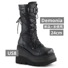 新品未使用⭐️Demonia デモニア 厚底ブーツ 黒25cm M7 新品未使用⭐️ Demoniaデモニア 厚底ブーツ 黒25cm M7 新品未使用