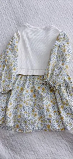 petit mainの花柄ワンピース