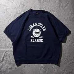 【Y9093】XLARGE 半袖スウェット　サイズL ネイビーのサムネイル