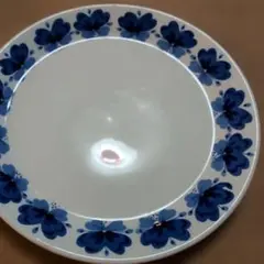 北欧ヴィンテージ/青い花柄の陶磁器皿