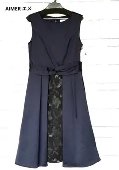 【未使用品】Aimer エメ パーティドレスM 紺　 タグ付き