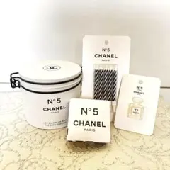 限定【CHANEL N°5】シャネルファクトリー 缶 入浴剤 タオル 香水 蝋燭のサムネイル