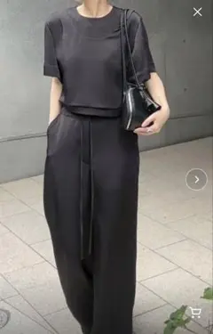 LOUNIE佐藤佳菜子コラボタフタドッキングニットワンピースF／stola