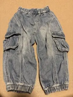 H&M デニム カーゴパンツ サイドポケット　2y 100〜105