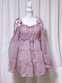 アクシーズファム フレア袖カットソー 姫系 森ガール ピンク シアー 