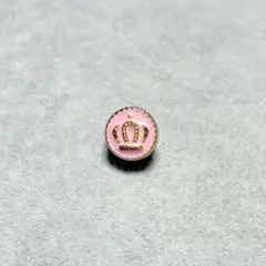 クラウンミニピンブローチ王冠ピンズ小さいピンバッジ ピンクゴールドカラー