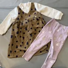 petit mainミッフィーワンピース、レギンス