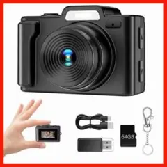 ミニ デジタルカメラ 高画質 動画 写真 64GBカード付属　小型　USB SD
