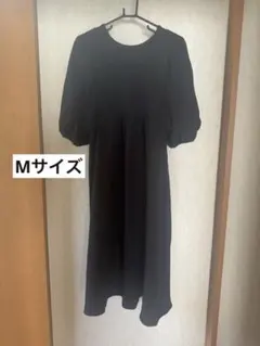 しまむら　シーズンリーズン　ワンピース　ブラック　黒　リボン　M
