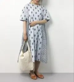 siiwa インド綿ブロックプリントワンピース