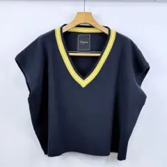 N*K様 Unrelaxing チルデンニットベスト オーバーサイズ ネイビー