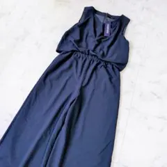 【新品タグ付】FASHFREN　ノースリーブワイドパンツオールインワン　ネイビーのサムネイル