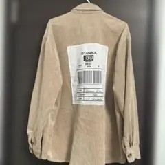 コーデュロイ　ベージュシャツ M