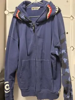 BAPE Blue Camo shark hoodie シャークパーカーLサイズ
