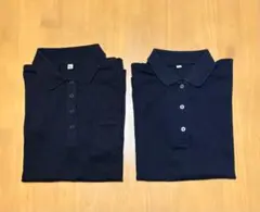 濃紺と黒の半袖ポロシャツ 2枚セット♪XL（LL）
