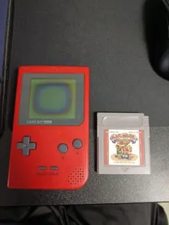Nintendo ゲームボーイポケット レッド 本体（ジャンク） カセット付き