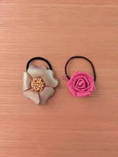 フラワー ヘアーゴム 2点セット
