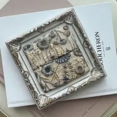 【handmade】リングピロー　インド刺繍リボン　スクエア