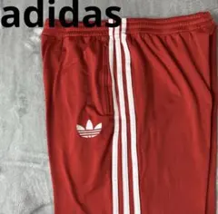 【adidas】人気 ファイヤーバード トラックパンツ 刺繍ロゴXL 赤レッド白のサムネイル