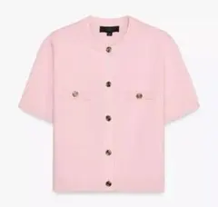 【新品未使用】ZARA ショートスリーブ ニットカーディガン ピンク M