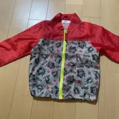 赤 グレー キャラクター柄 ジャケット　100