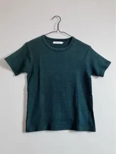 アメリカンホリック．半袖ピチTシャツボーダー．グリーン×ブルー．Mサイズ．