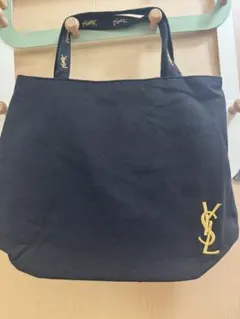 新品YSL トートバッグ 黒 ロゴ刺繍 訳あり品のサムネイル