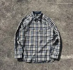 【古着】mont-bell チェック柄 長袖シャツ ネイビー ベージュ